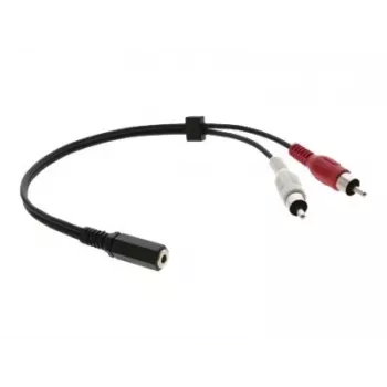Kramer C-A35F/2RAM-1 Cable adaptador de audio - conector hembra de 3,5 mm a 2 conectores RCA macho, 30 cm, negro