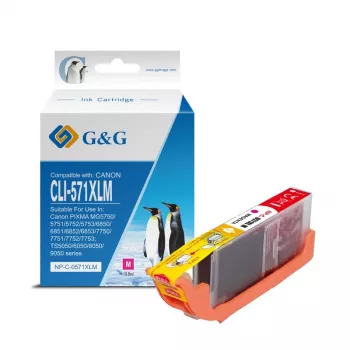 G&G Cartucho de tinta XL magenta compatible con Canon CLI-571XLM (13858)