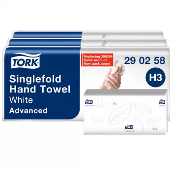 Tork Advanced H3 toallas de papel plegadas en Z 2 capas blanco (290258) – 3750 toallas