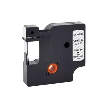 G&G Cartucho de cinta de etiquetar de poliéster, transparente con impresión negra, 12 mm x 5,5 m, para Dymo D1 RL-D-Po-622289-BK/CL-12MM*5.5M