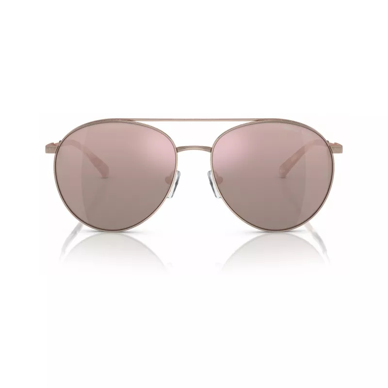 Michael Kors MK1138-11084Z Gafas de sol de mujer estilo ojo de gato, montura dorada clara, lentes marrón degradado, 58 mm
