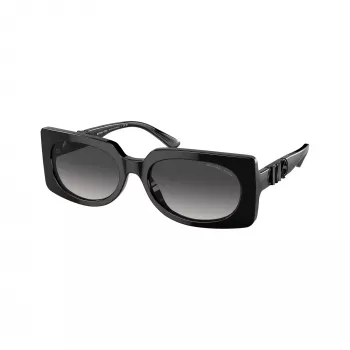 Michael Kors Gafas de sol de mujer Hvar cuadradas, montura carey oscura, lentes gris degradado, 56 mm MK221530058G5