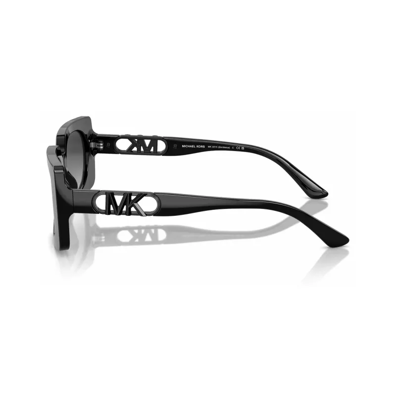 Michael Kors Gafas de sol de mujer Hvar cuadradas, montura carey oscura, lentes gris degradado, 56 mm MK221530058G5