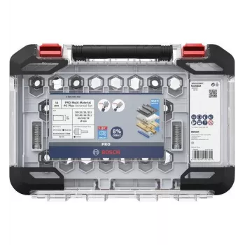 Bosch 2608594426 set de sierras de corona Progressor para madera y metal 11 piezas (20-76 mm) con adaptadores Power Change y brocas piloto