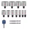 Bosch 2608594426 set de sierras de corona Progressor para madera y metal 11 piezas (20-76 mm) con adaptadores Power Change y brocas piloto