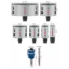 Bosch set de sierras de corona Progressor para madera y metal, 7 piezas, diámetro 20-114 mm, soporte Power Change, HSS bimetal, con maletín 2608594431