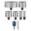 Bosch set de sierras de corona Progressor para madera y metal, 7 piezas, diámetro 20-114 mm, soporte Power Change, HSS bimetal, con maletín 2608594431