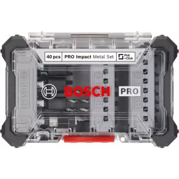 Bosch PRO Impact set de puntas de atornillar y brocas para metal 40 piezas (2608521U86)