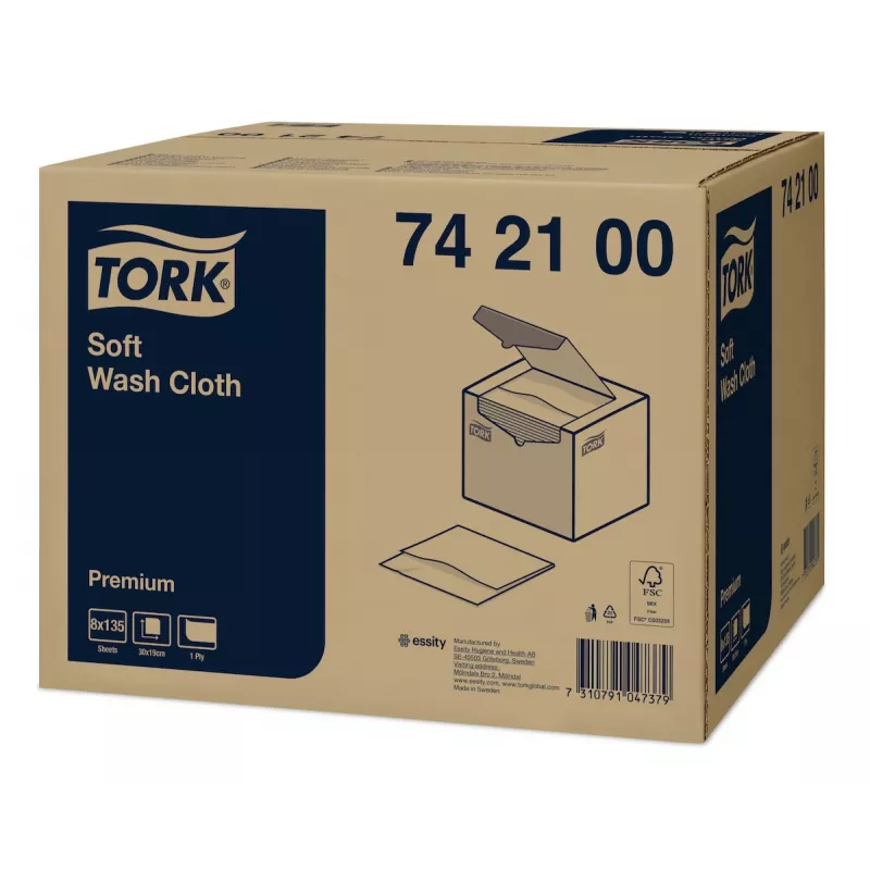 Tork Premium Soft toallitas lavables 1 capa blanco, 1080 paños (742100)