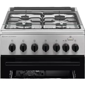 Electrolux LKK560010X 600 Series cocina de gas independiente con horno eléctrico, negra, 50 cm
