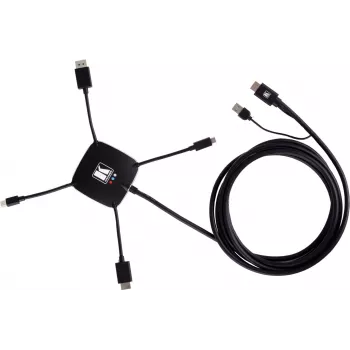 Kramer K-SPIDER Cable adaptador de presentación multiformato - HDMI/DisplayPort/Mini DisplayPort/USB-C a HDMI/USB - 3,05 m - 4K activo 91-00015599