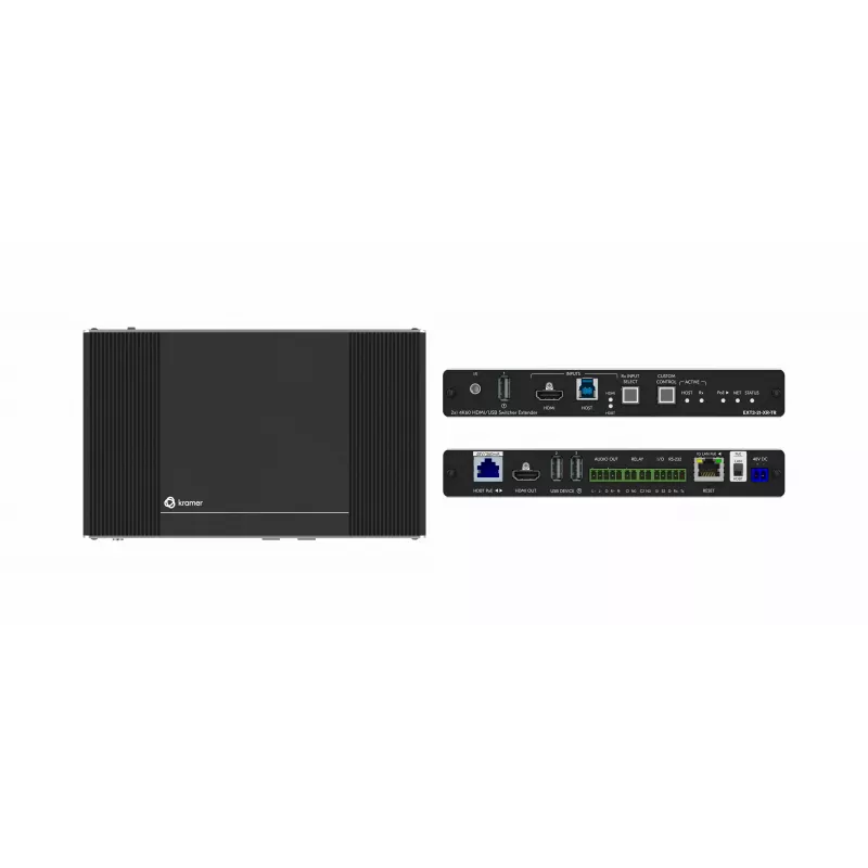 Kramer Electronics EXT3-21-XR-TR HDMI AV+ USB+ GE conmutador inteligente Tx PoE de 2 vías y conmutador Rx 2x1 (50-80584090)