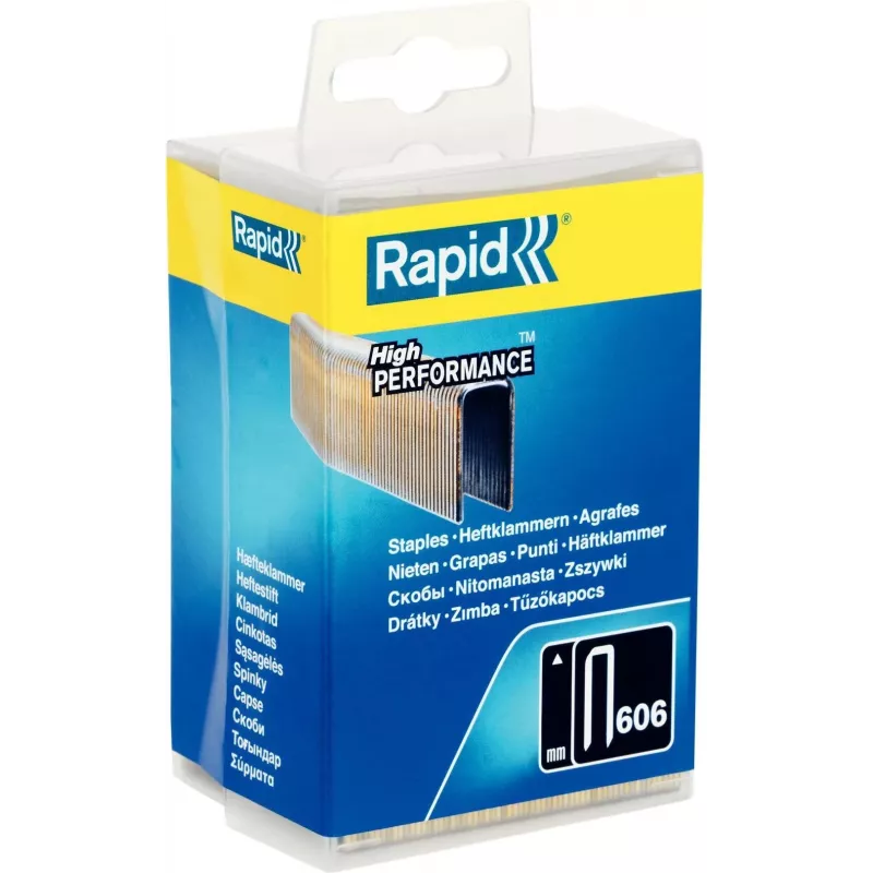 Rapid Grapas estrechas tipo 606, 30 mm, alambre de acero galvanizado, recubiertas de resina, pack de 1 40303096