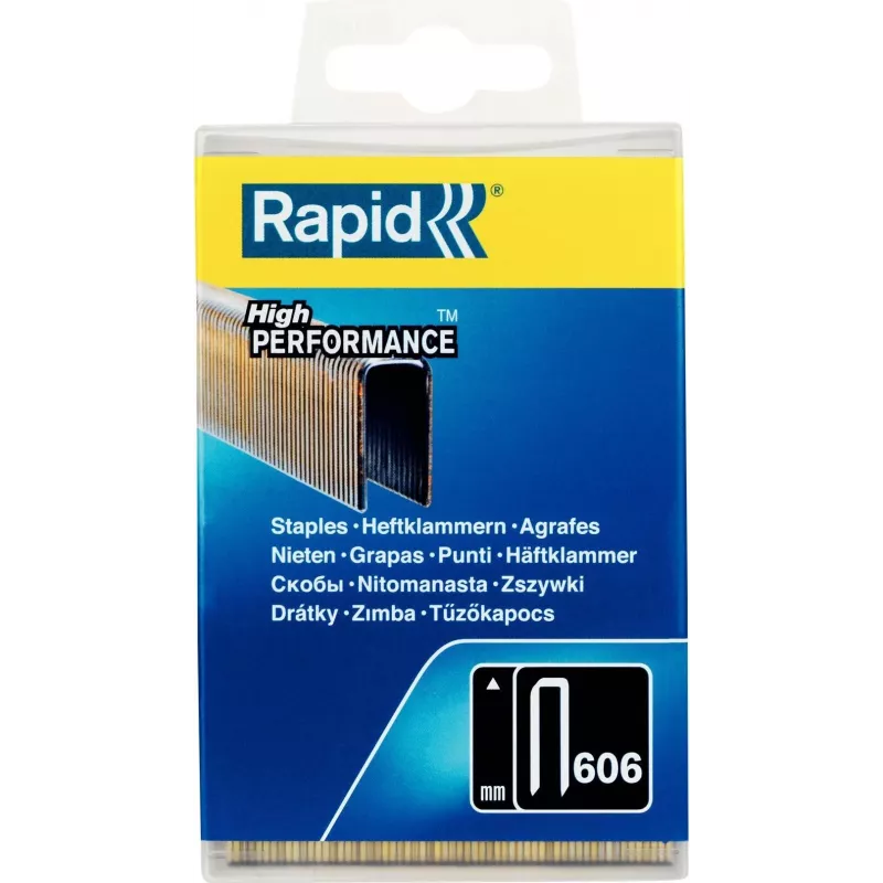 Rapid Grapas estrechas tipo 606, 30 mm, alambre de acero galvanizado, recubiertas de resina, pack de 1 40303096