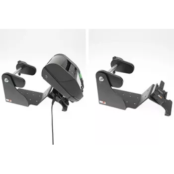 Soporte Brodit para impresora con función de rollo de etiquetas para Zebra Alpha 30L/40L, VESA75, AMPS, MultiMoveClip, Power Block 217034
