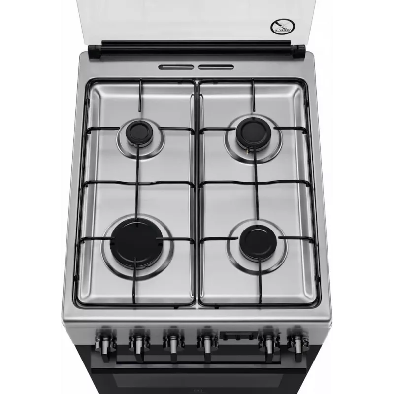 Electrolux LKK540232X cocina de gas independiente de 50 cm con horno eléctrico, acero inoxidable