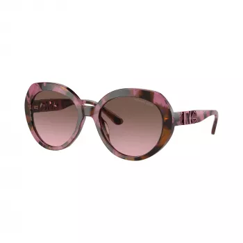 Michael Kors MK2214U39989T Gafas de sol de mujer cuadradas de acetato, montura carey oscuro, lentes degradadas marrones, 56mm