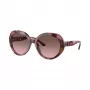 Michael Kors MK2214U39989T Gafas de sol de mujer cuadradas de acetato, montura carey oscuro, lentes degradadas marrones, 56mm