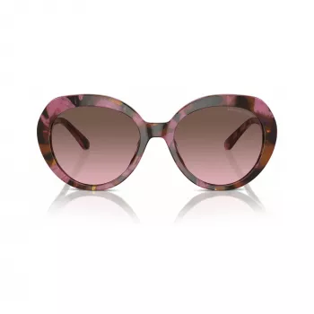 Michael Kors MK2214U39989T Gafas de sol de mujer cuadradas de acetato, montura carey oscuro, lentes degradadas marrones, 56mm
