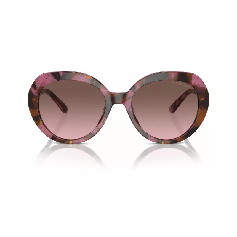 Michael Kors MK2214U39989T Gafas de sol de mujer cuadradas de acetato, montura carey oscuro, lentes degradadas marrones, 56mm