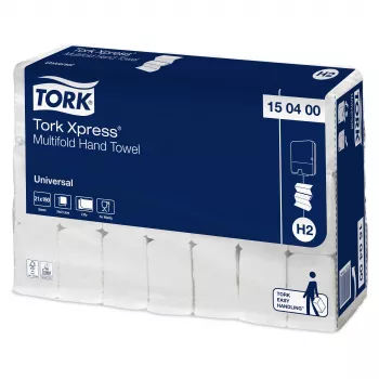 Tork Xpress H2 Universal Toallas de papel intercaladas 150400, 2 capas, blancas, 3990 toallas