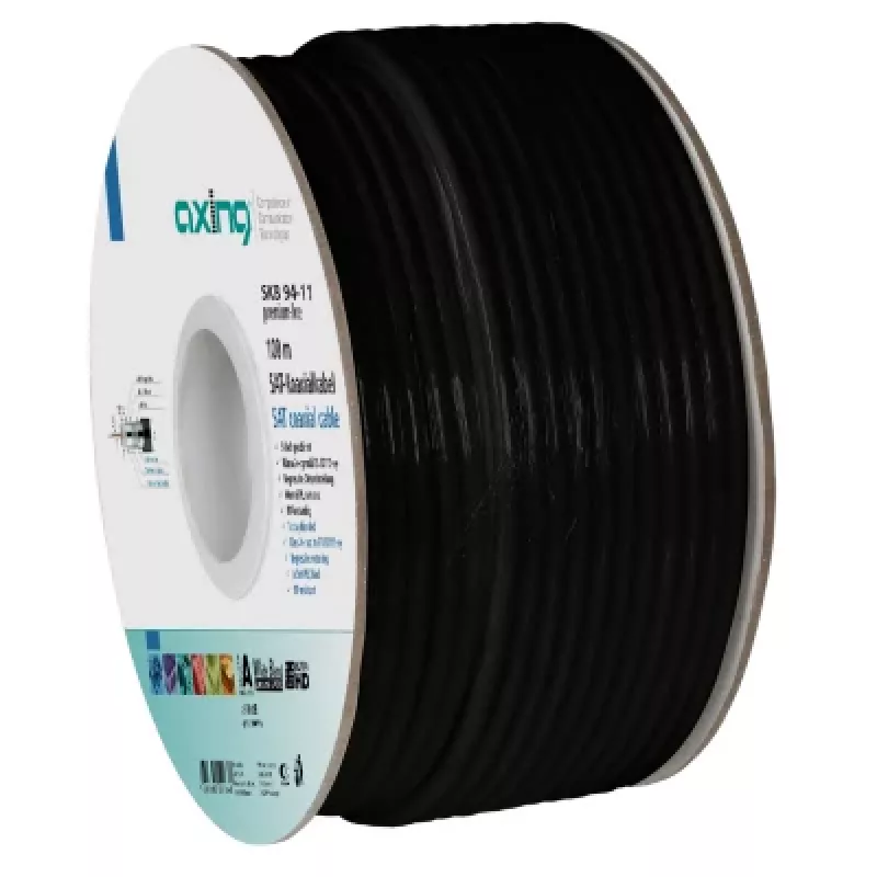 Cable coaxial AXING SKB 94-11, triple apantallado, 100 m, blanco SKB09411