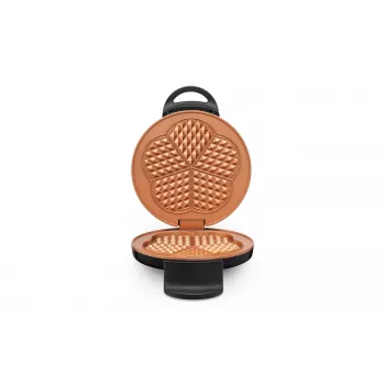 Gofrera Trisa Retro con forma de corazón para 5 gofres, negra (7384,4212)