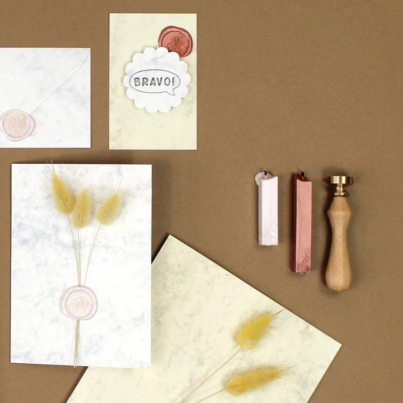 Set de lacre Artoz rosa claro verde claro cobre (137605-21)