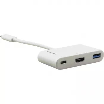 Kramer ADC-U31C/M2 adaptador multipuerto USB-C – 4K HDMI, USB-A, USB-C PD, 17 cm, blanco 99-97210004