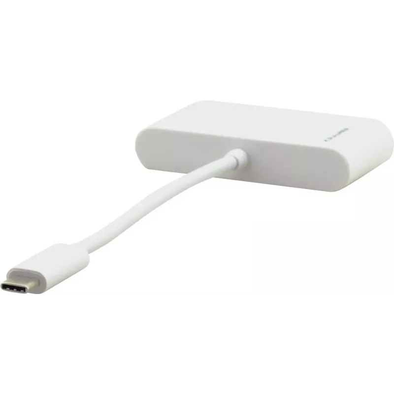 Kramer ADC-U31C/M2 adaptador multipuerto USB-C – 4K HDMI, USB-A, USB-C PD, 17 cm, blanco 99-97210004