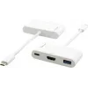 Kramer ADC-U31C/M2 adaptador multipuerto USB-C – 4K HDMI, USB-A, USB-C PD, 17 cm, blanco 99-97210004