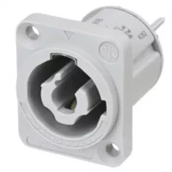 Neutrik NAC3MPXXB powerCON TRUE1 TOP conector hembra de panel, macho, 2+PE, 20 A, 250 V AC, gris, montaje en panel