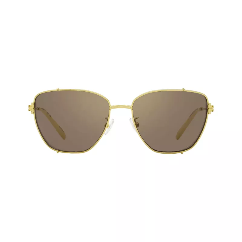 Tory Burch gafas de sol de mujer TY6105 cuadradas, montura dark havana, lentes brown gradient, 55 mm TY6105-32787N