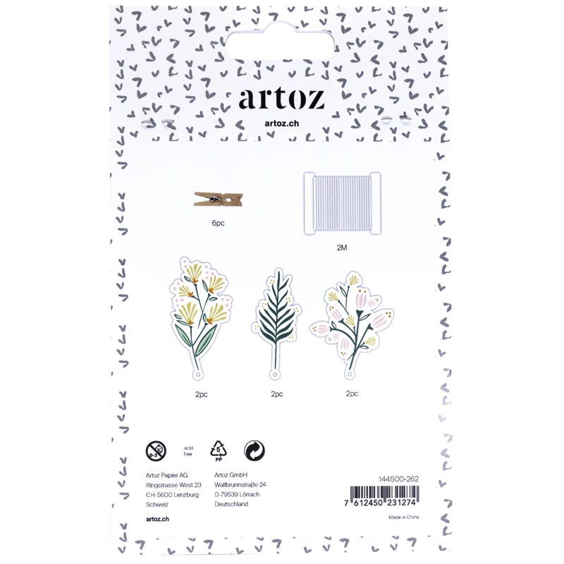 Artoz etiquetas colgantes de papel para regalo multicolor 6 uds. (144500-262)