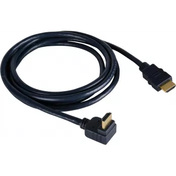 Kramer C-HM/RA-6 cable HDMI de alta velocidad con Ethernet, conector HDMI a conector HDMI en ángulo recto, 1,8m, triple apantallado, gris, compatible con 4K 97-0143006