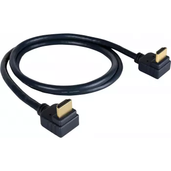 Kramer C-HM/RA-6 cable HDMI de alta velocidad con Ethernet, conector HDMI a conector HDMI en ángulo recto, 1,8m, triple apantallado, gris, compatible con 4K 97-0143006