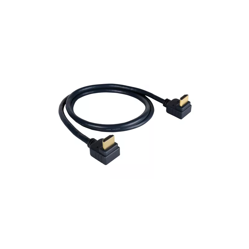 Kramer C-HM/RA2-3 cable HDMI de alta velocidad con Ethernet, en ángulo a en ángulo, 0,9 m, gris, compatible con 4K 97-0144003
