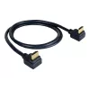 Kramer C-HM/RA2-3 cable HDMI de alta velocidad con Ethernet, en ángulo a en ángulo, 0,9 m, gris, compatible con 4K 97-0144003