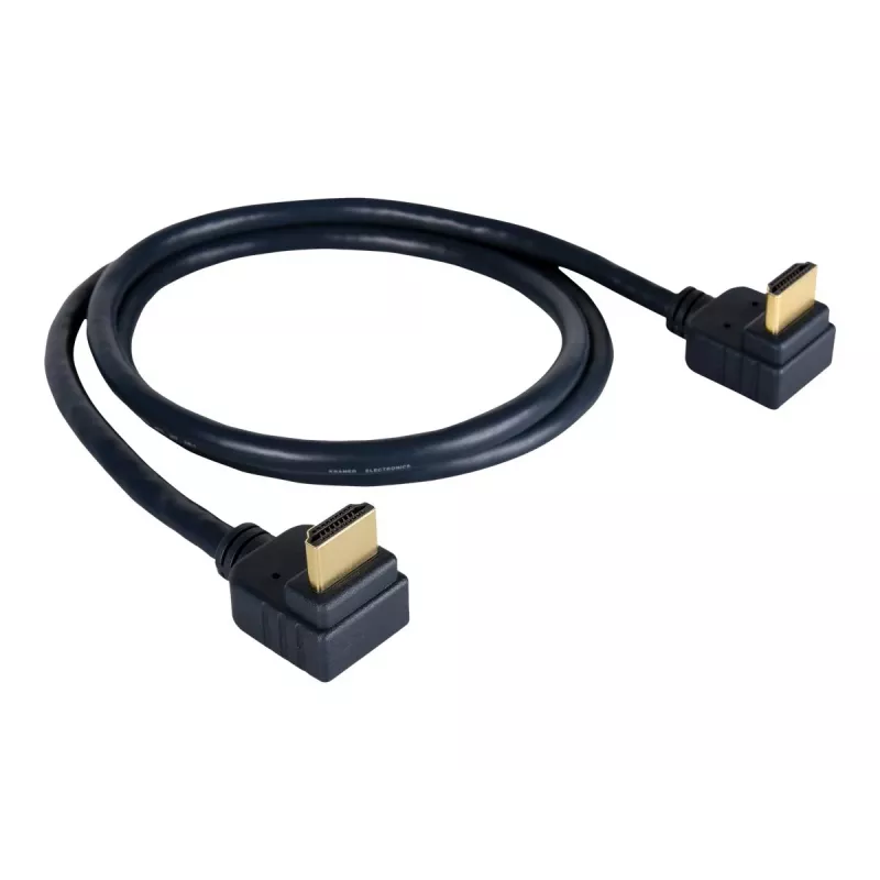 Kramer C-HM/RA2-3 cable HDMI de alta velocidad con Ethernet, en ángulo a en ángulo, 0,9 m, gris, compatible con 4K 97-0144003