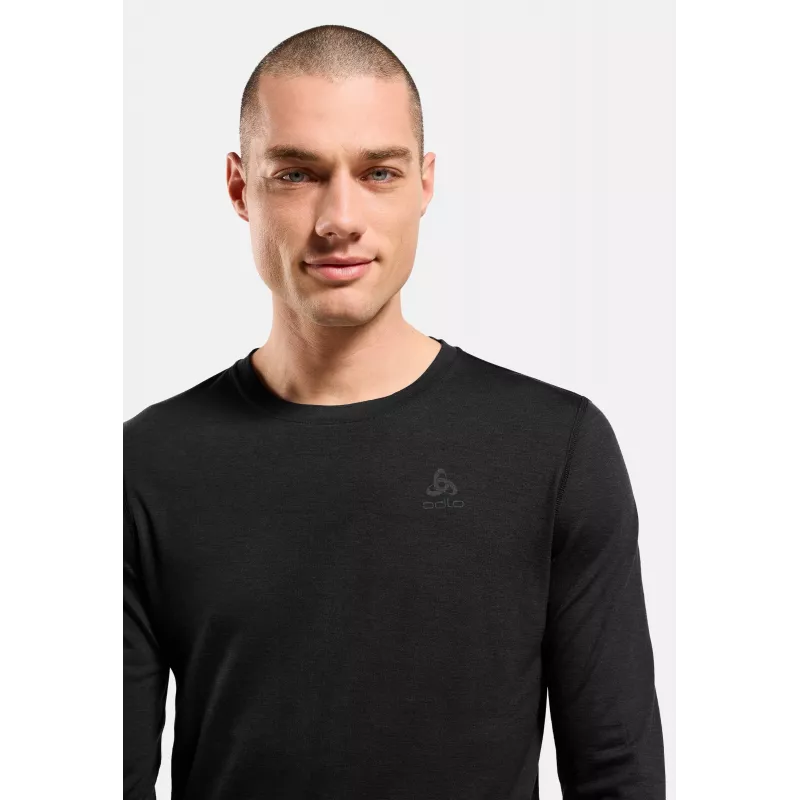 Odlo Merino 200 BL Top Crew Neck LS camiseta térmica de manga larga - negro - XXL
