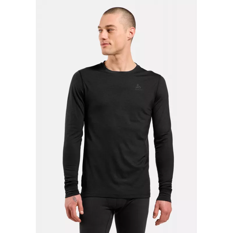 Odlo Merino 200 BL Top Crew Neck LS camiseta térmica de manga larga - negro - XXL