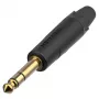 Conector jack TRS de 1/4 de pulgada Neutrik NP3XX-AU-0 con contactos dorados