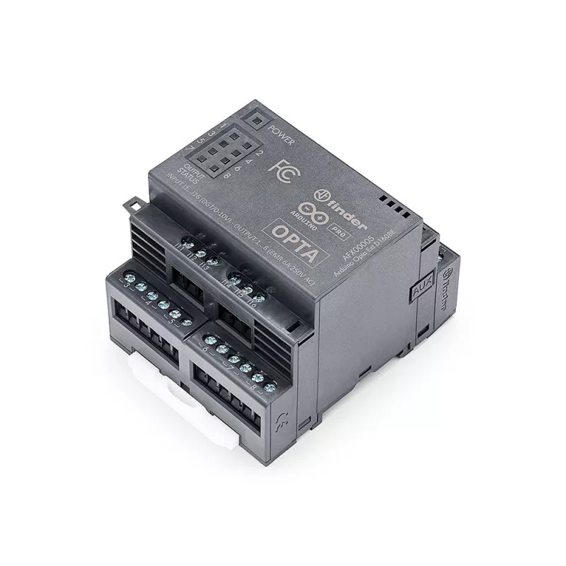 Módulo de expansión Arduino Pro Opta Ext D1608E, 16 entradas de tensión programables, 8 relés electromecánicos 250 V AC 6 A (AFX00005)