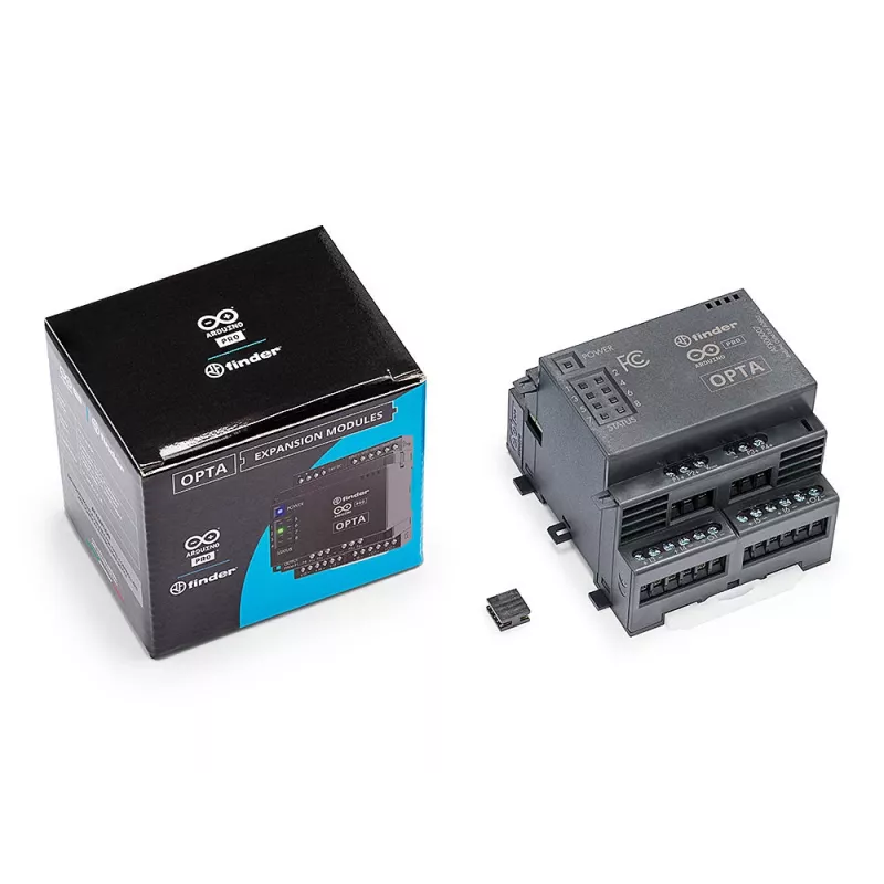 Módulo de expansión analógico Arduino Opta AFX00007 - 4 entradas analógicas configurables, 2 salidas analógicas, 12-24 VDC, carril DIN
