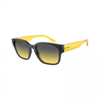 Gafas de sol unisex rectangulares Arnette AN4325-27862Q, montura gris, lentes de policarbonato grises, 54-19-145 mm