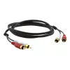 Cable de audio coaxial Kramer C-2RAM/2RAM-1 conector macho RCA a conector macho RCA 0,3 m negro 95-0202001