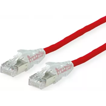 Dätwyler cable de parcheo CAT 6a SFTP PiMF LSZH, conector macho RJ-45 a conector macho RJ-45, 15 m, rojo, 10 Gbps, 500 MHz, Snagless 21.05.0616