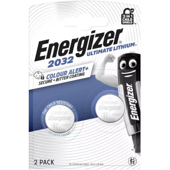 Energizer Ultimate Lithium CR2032 Pila de botón, 3 V, 235 mAh, pack de 2