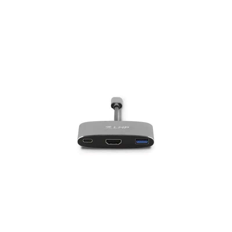 LMP USB-C Combo Hub - HDMI, 3x USB-A, USB-C PD 60W, 5Gbps, Space Grey aluminio para MacBook 12 pulgadas