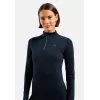 Odlo Mujer Merino 200 BL Top Cuello Alto Manga Larga Half Zip Capa Base - Dark Sapphire, Talla M